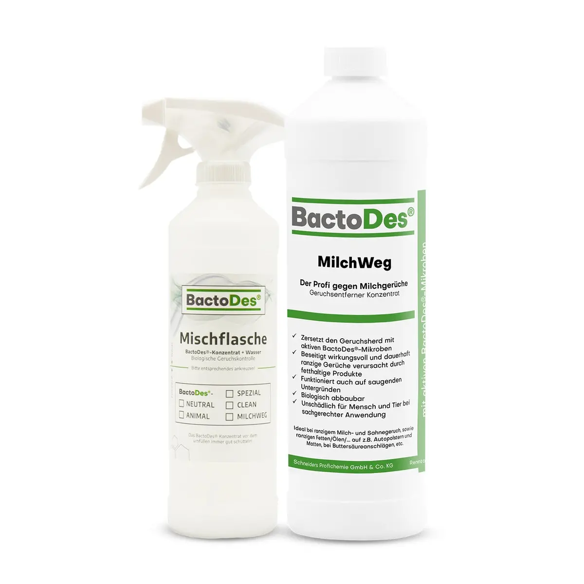 Bactodes® Milchweg Milchgeruch Und Buttersäure Neutralisierer Incl. 1 Misch- Und Sprühflasche 1