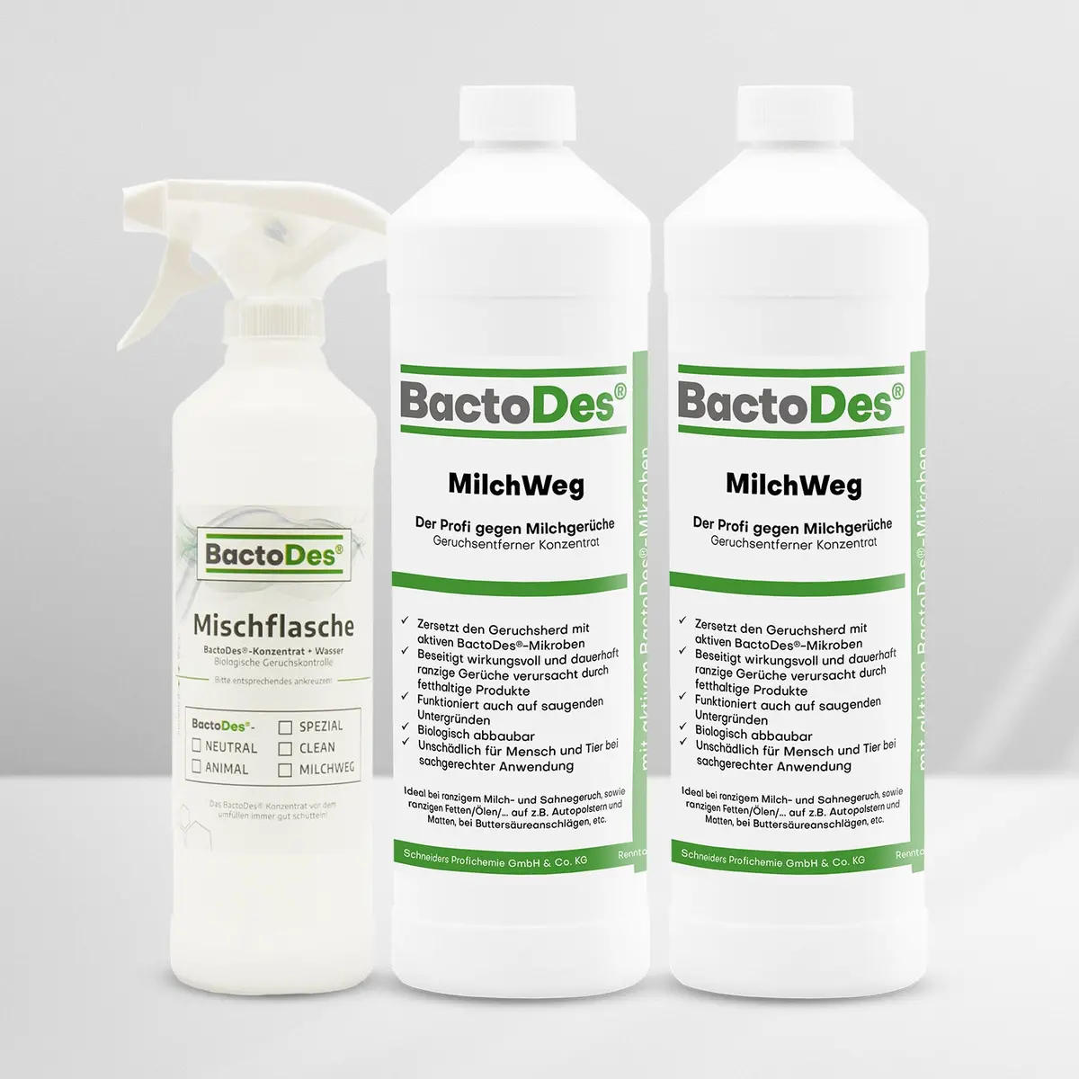 Bactodes® Milchweg Milchgeruch Und Buttersäure Neutralisierer Incl. 1 Misch- Und Sprühflasche 3