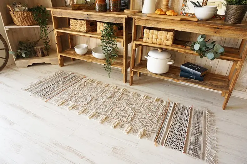 Castle - Block Printed Cotton Floor Rug Runner 1