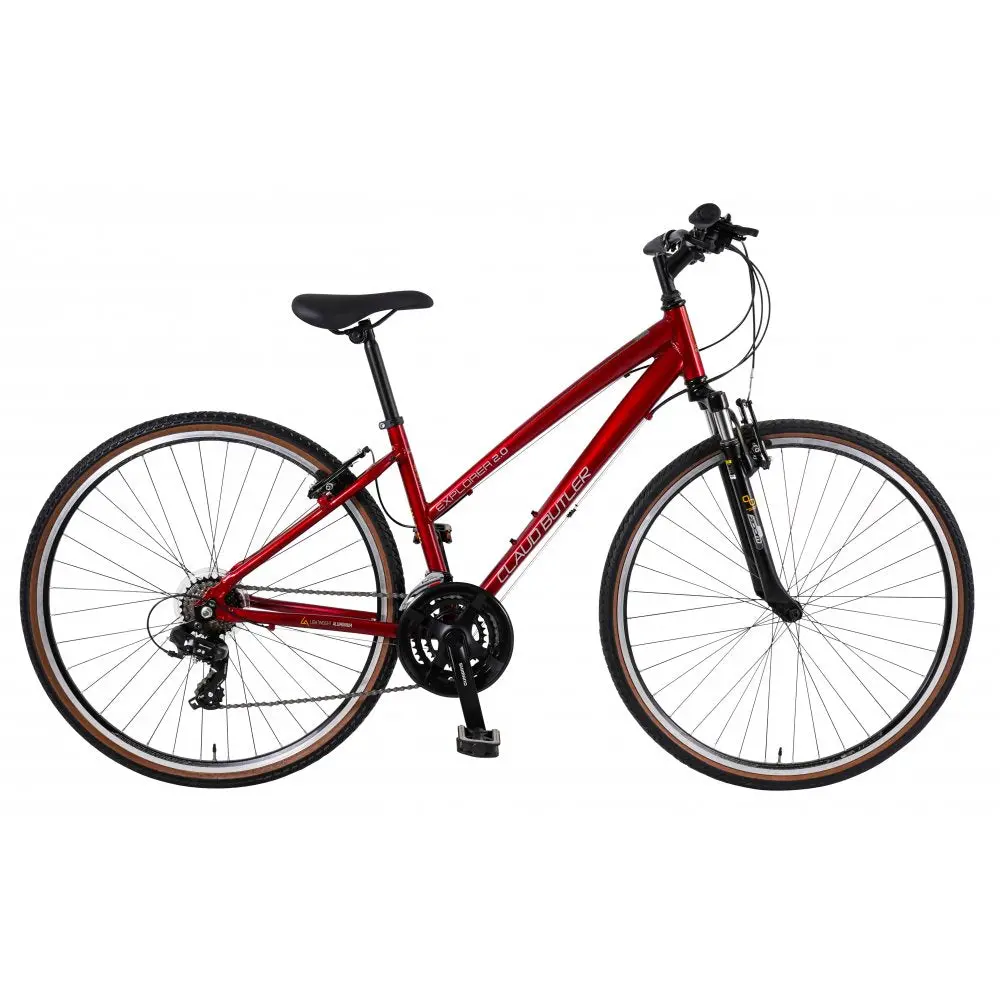 Claud Butler Explorer 2.0 Low Step Hybrid Bike, 18" Red 1
