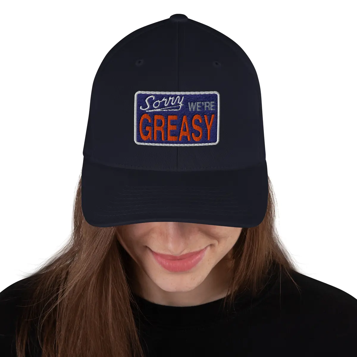 Sorry We're Greasy Flex Fit 3