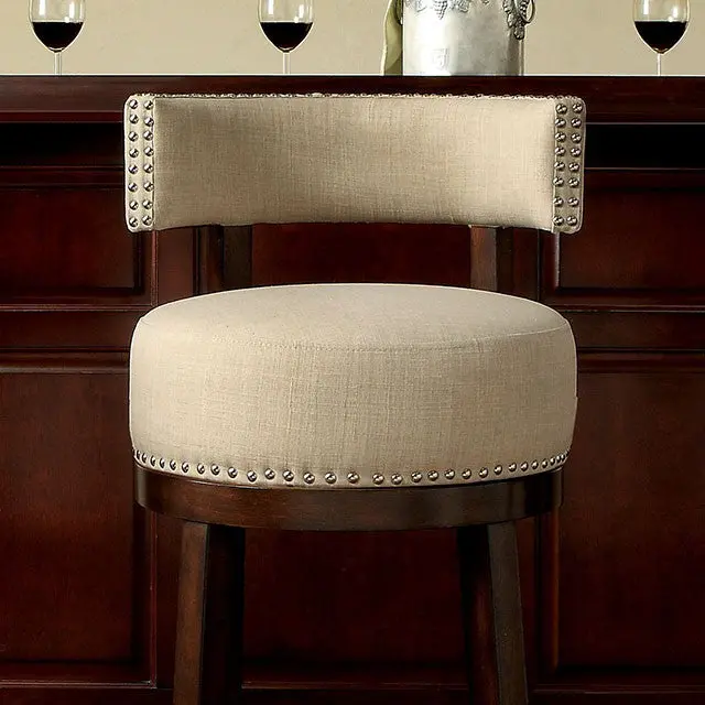 Lynsey Dark Oak/Beige 24" Bar Stool 1