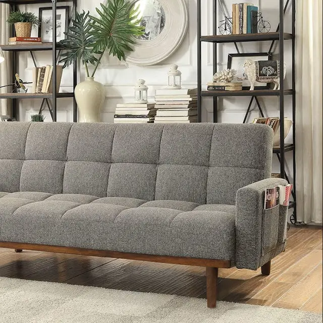 Nettie Gray/Oak Futon Sofa 1