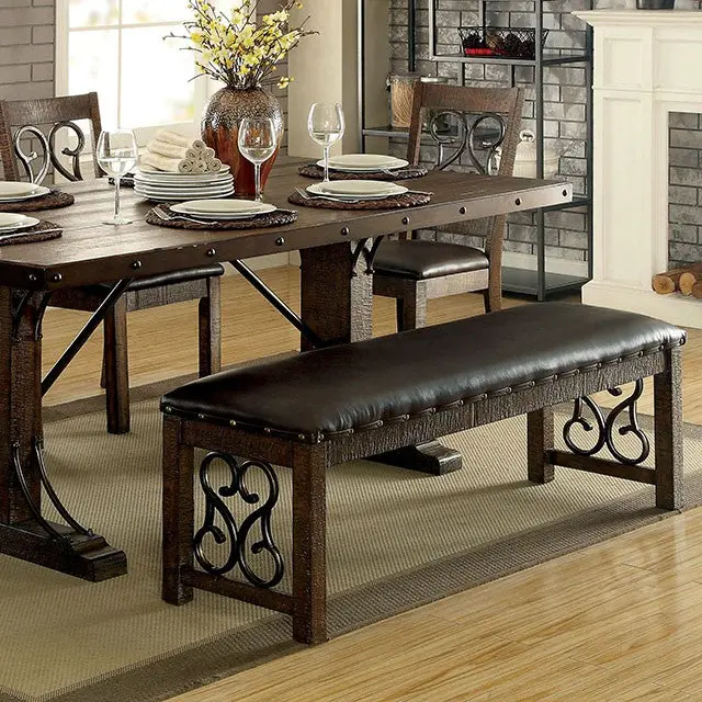 Paulina Rustic Walnut/Espresso Bench 1