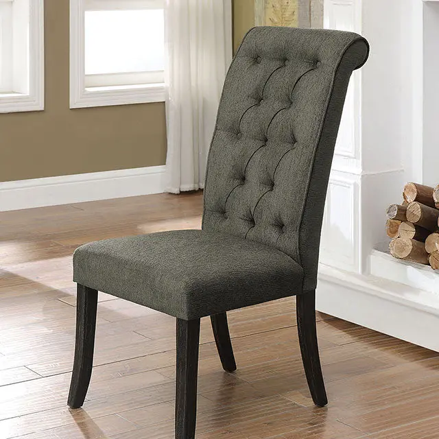 Sania Iii Gray/Antique Black Side Chair (2/Ctn) 1