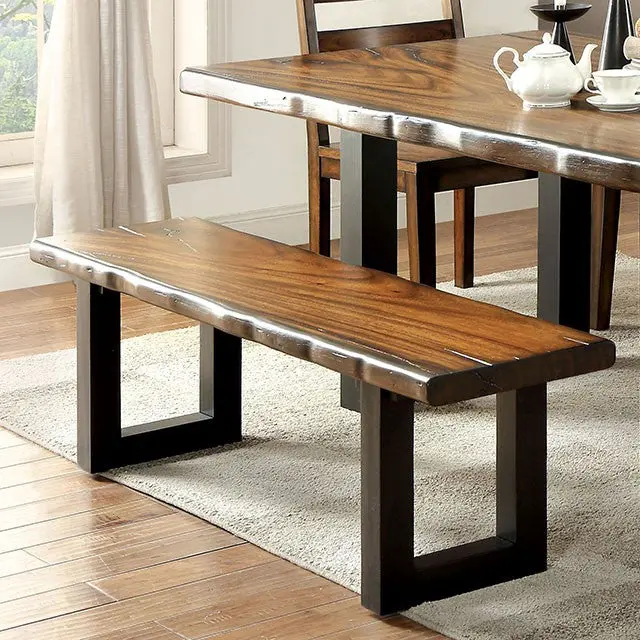 Maddison Tobacco Oak/Black Bench 1