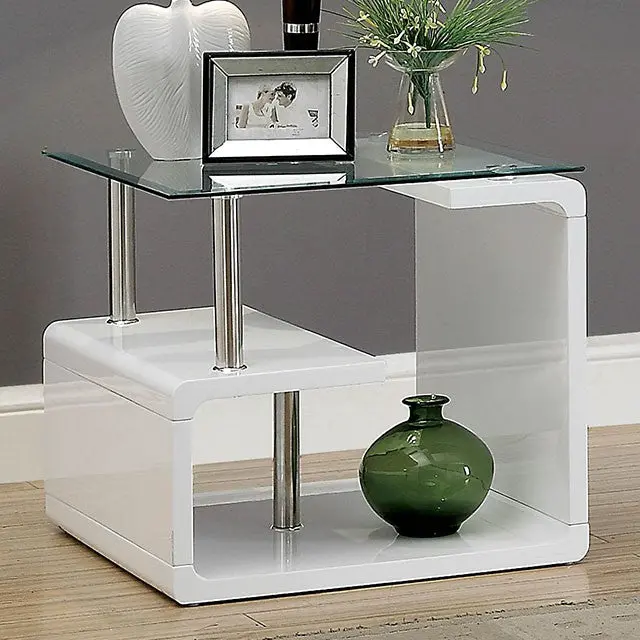 Torkel White/Chrome End Table 1