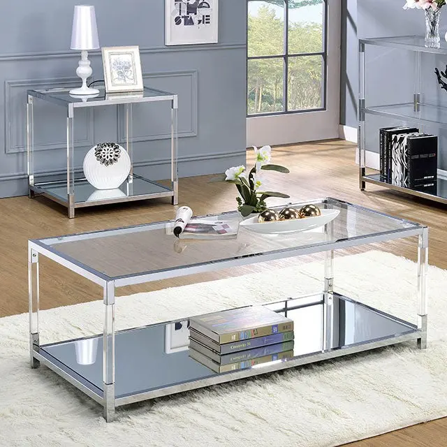 Ludvig Chrome/Clear Coffee Table 1