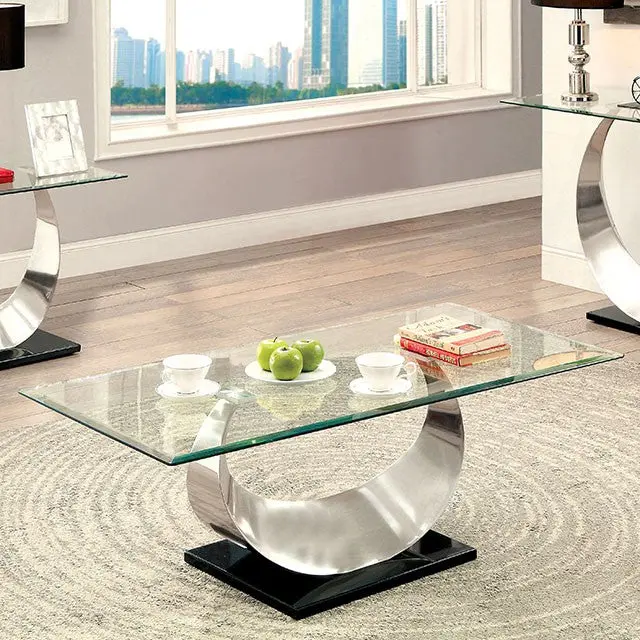 Orla Ii Satin Plated/Black Coffee Table 1