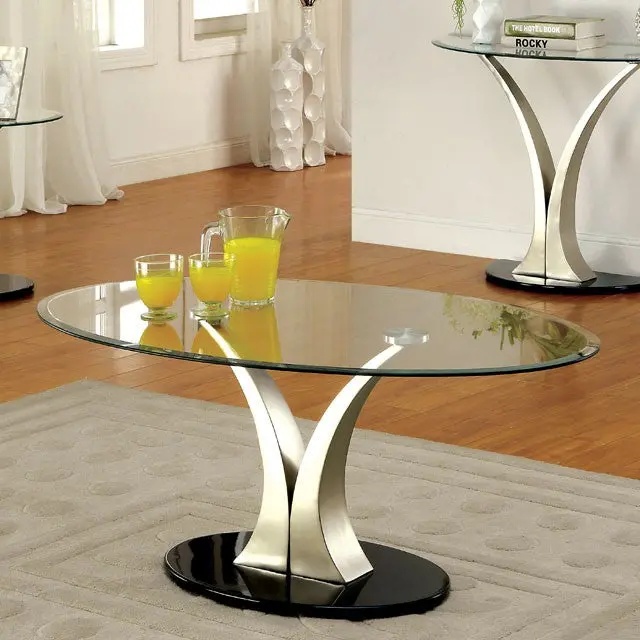 Valo Satin Plated/Black Coffee Table 1