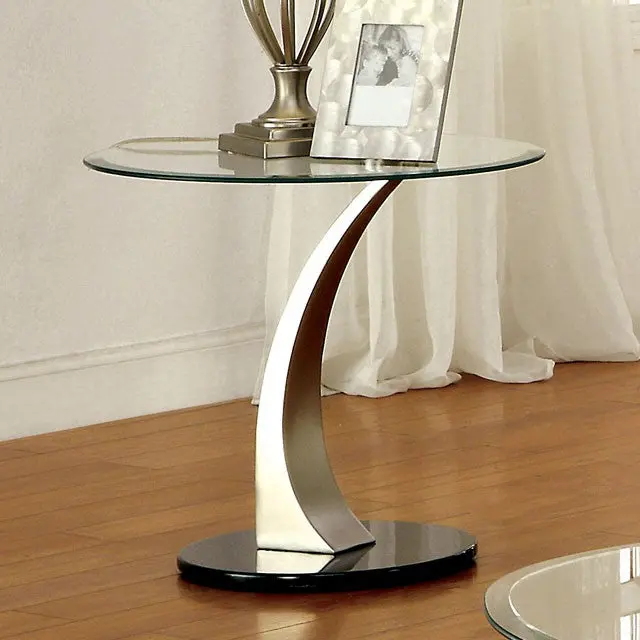 Valo Satin Plated/Black End Table 1