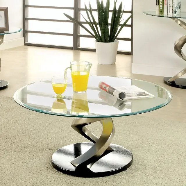 Nova Satin Plated/Black Coffee Table 1