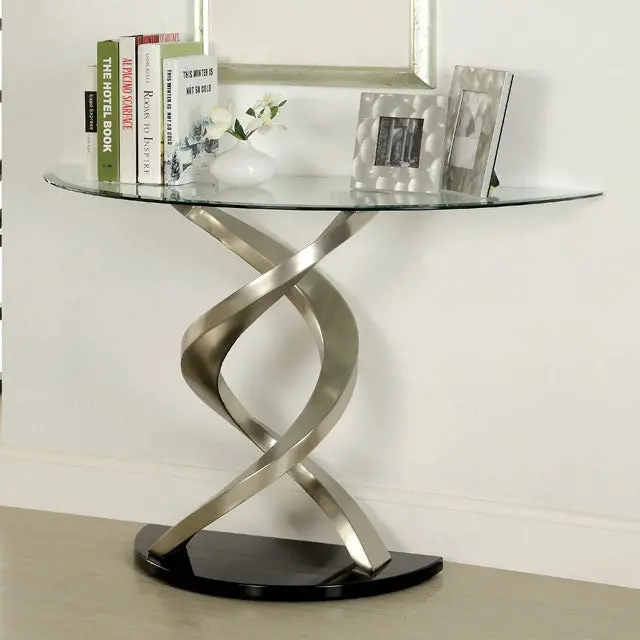 Nova Satin Plated/Black Sofa Table 1