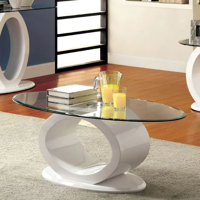 Lodia Iii White Coffee Table, White 1
