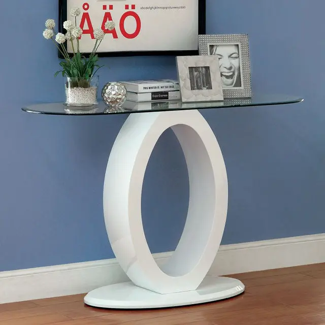 Lodia Iii White Sofa Table, White 1