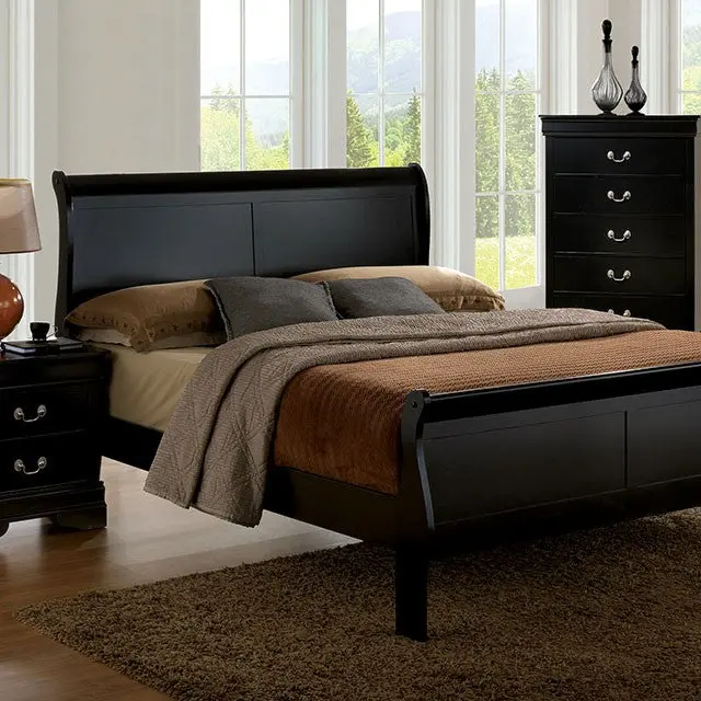Louis Philippe Bed Black, White, & Cherry 1