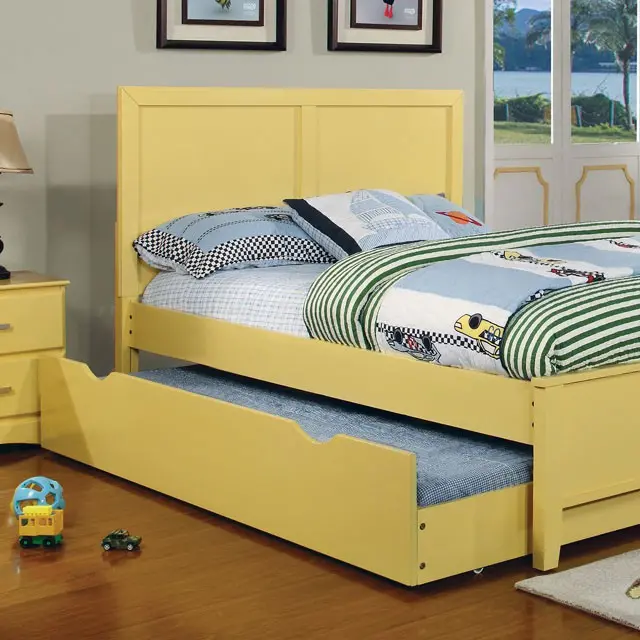 Priam Full & Twin Bed, White/Gray, Pink, Chrome, & Yellow 5