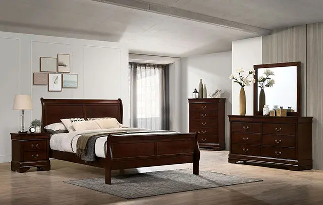 Louis Philippe Bed Black, White, & Cherry 3