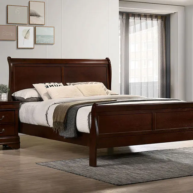 Louis Philippe Bed Black, White, & Cherry 2