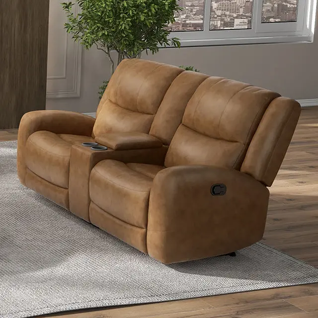 Leolinus Manual Recliner Loveseat W/ Console 1