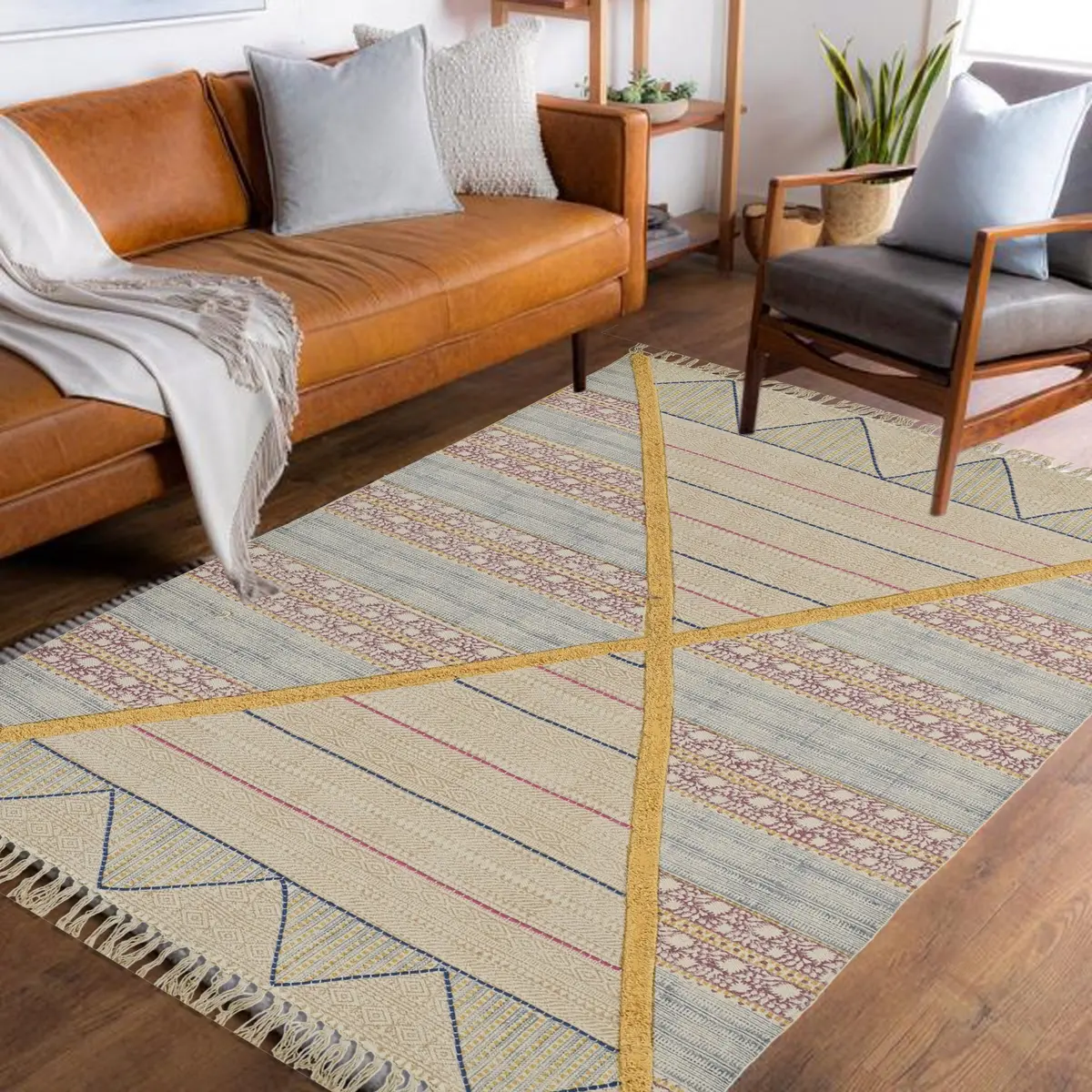 Datura - Block Printed Rug 4