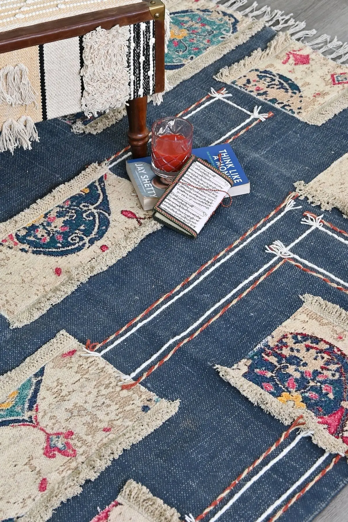 Devsara - Hand Embroidered With Patchwork Rug 1