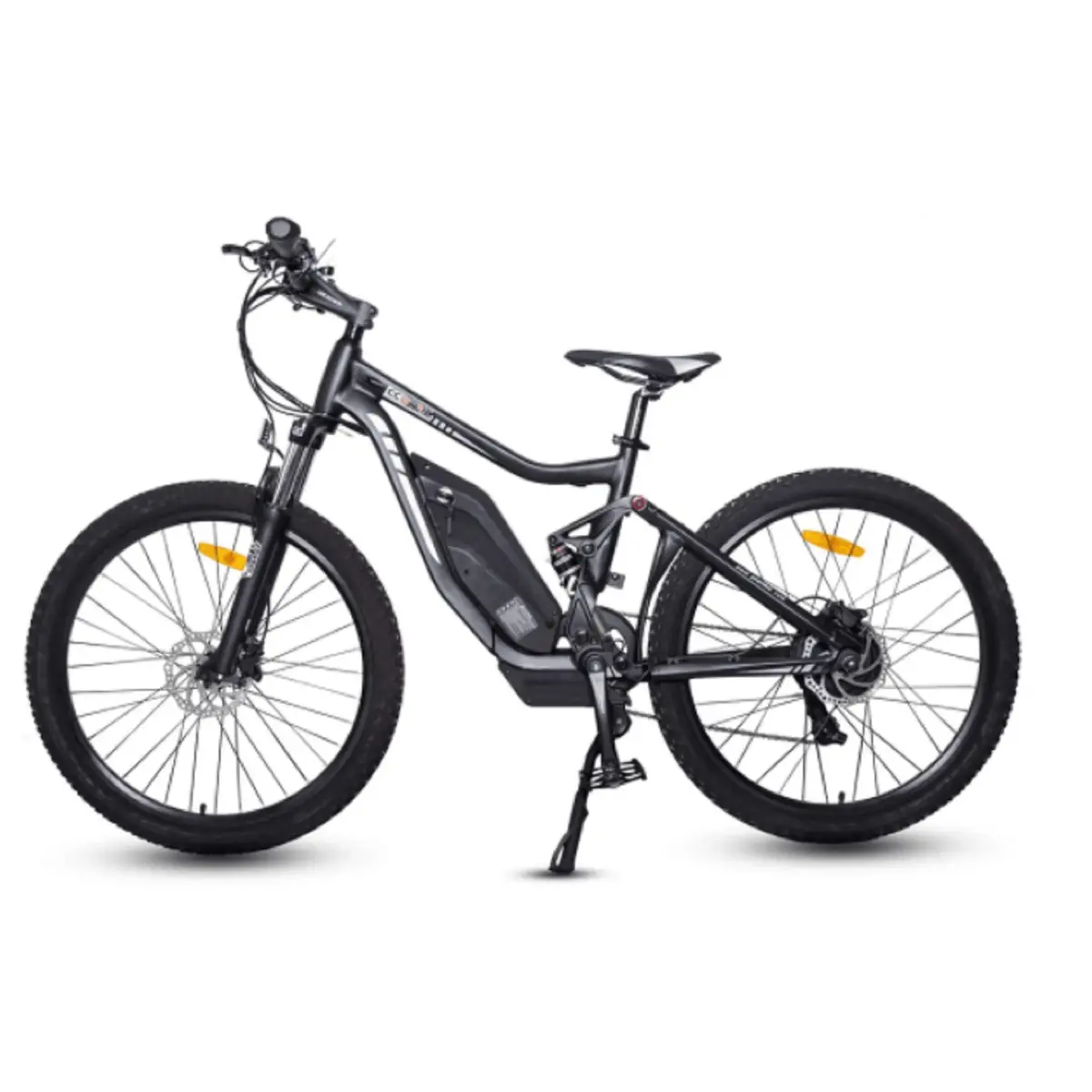 Ecotric 750W Tornado Full Suspension Mountain Electric Bike - Matte Black 1