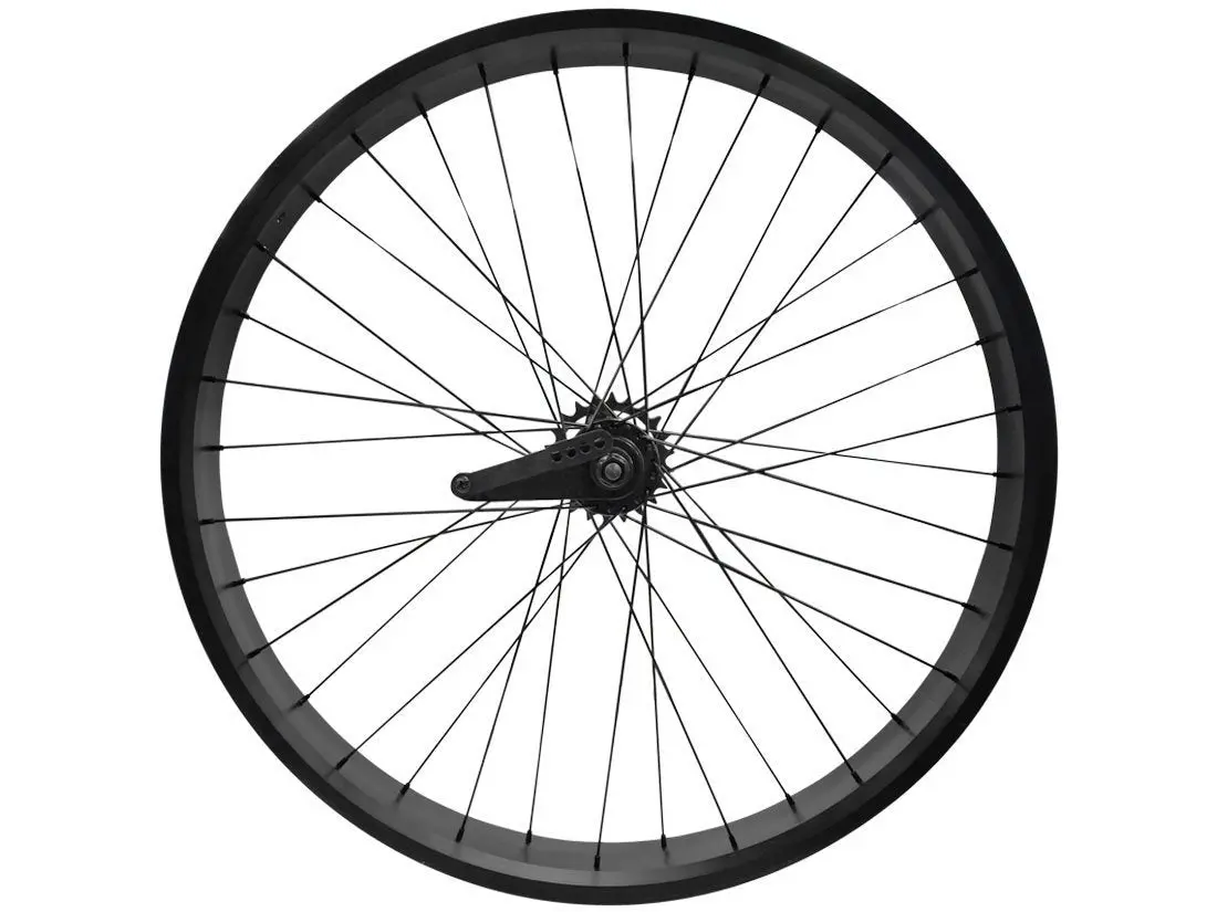 26" Fat Tire Coaster Brake Beach Cruiser Wheel - Black - Rear Wheel Only 1