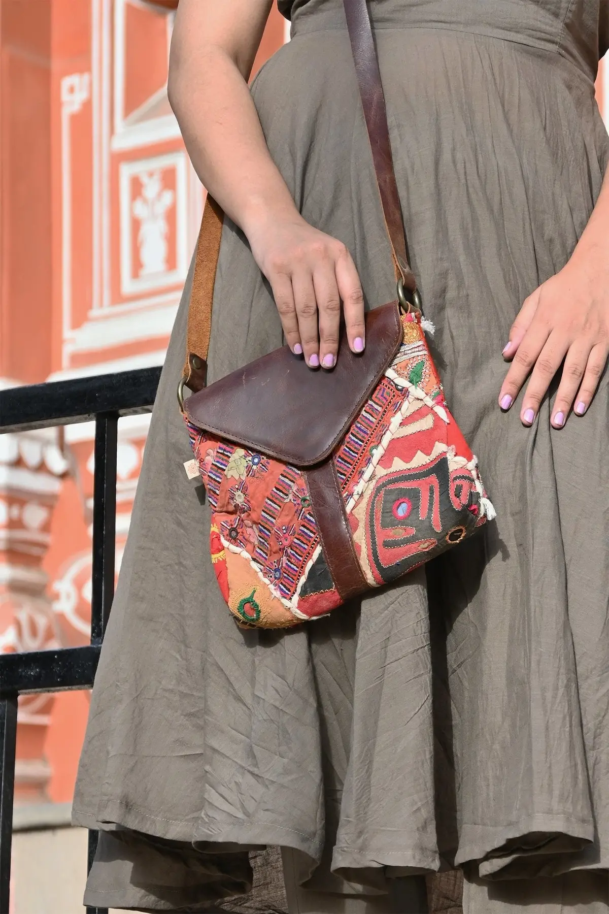 Flow - Patchwork Leather Sling Bag 1