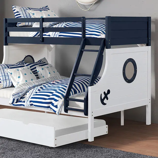 Nautia Twin/Full Bunk Bed Black & White 1