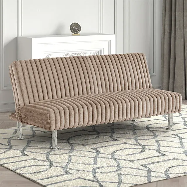 Hinwil Futon Sofa Bed Pink, Beige Grey, & Black 1