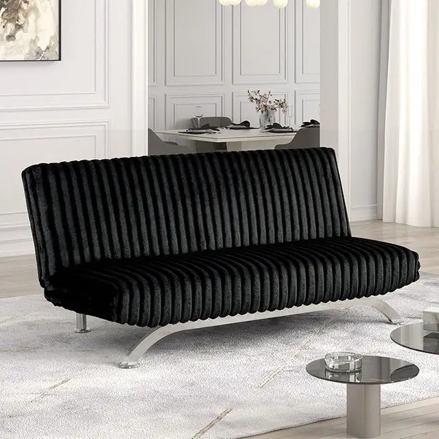 Villeneuve Futon Sofa Bed Black, Pink, & Grey 1