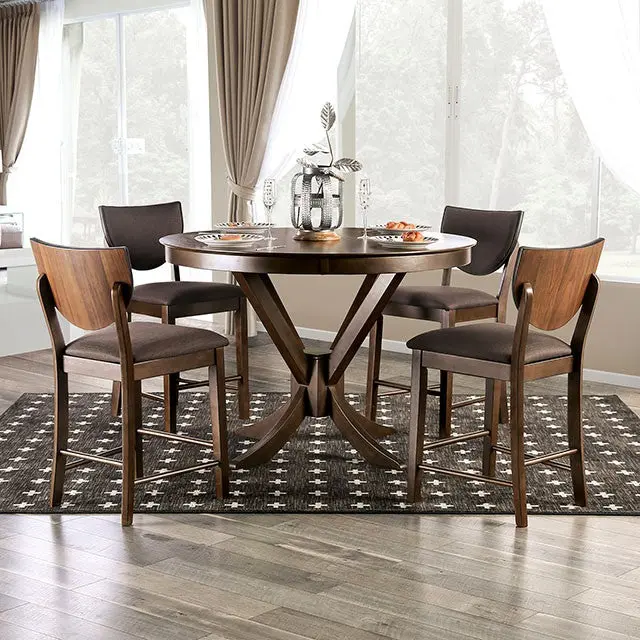 Marina 5 Pc Dining Table Set Walnut 1