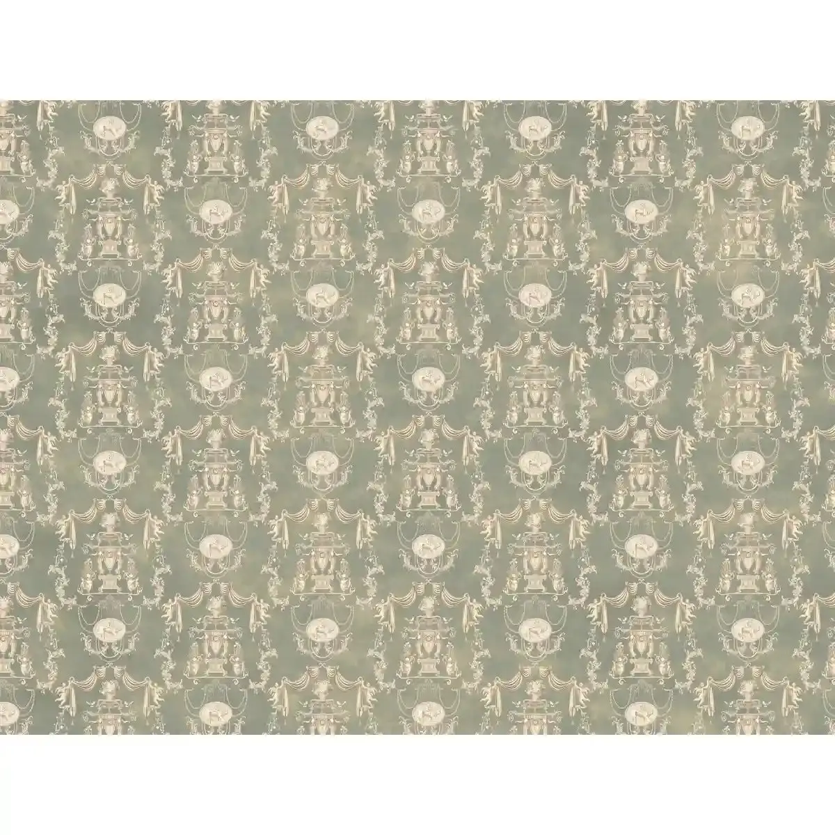 European Tapestry Beautiful Repeat Pattern Made For Walls Green 3