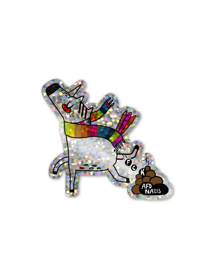 Glitzer Sticker "Einhorn" | Fck Afd 1