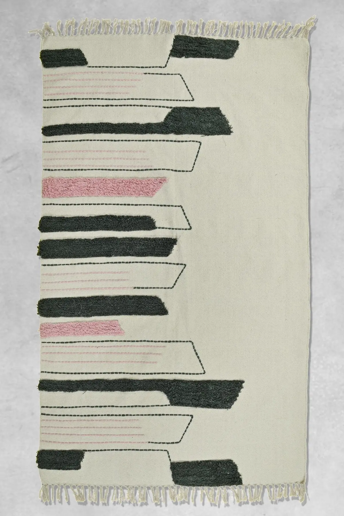 Gulmohar Hand Embroidered Cotton Rug 1