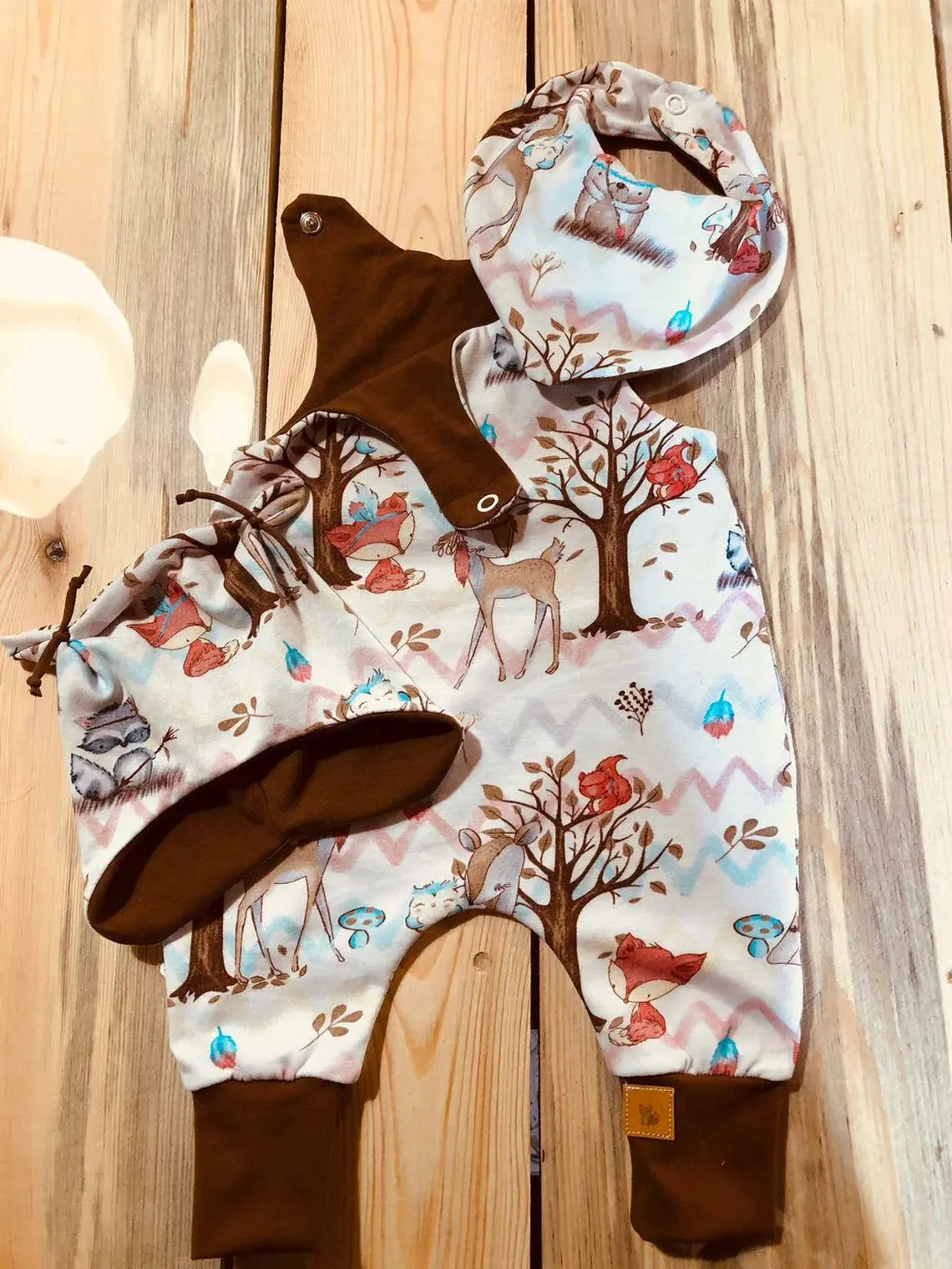 Boho Waldtiere Weiss Strampler 3Er Set 1