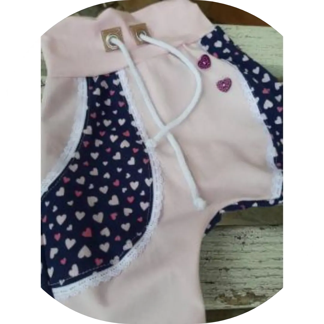 Herzen Dunkelblau Rosa Pumphose 1