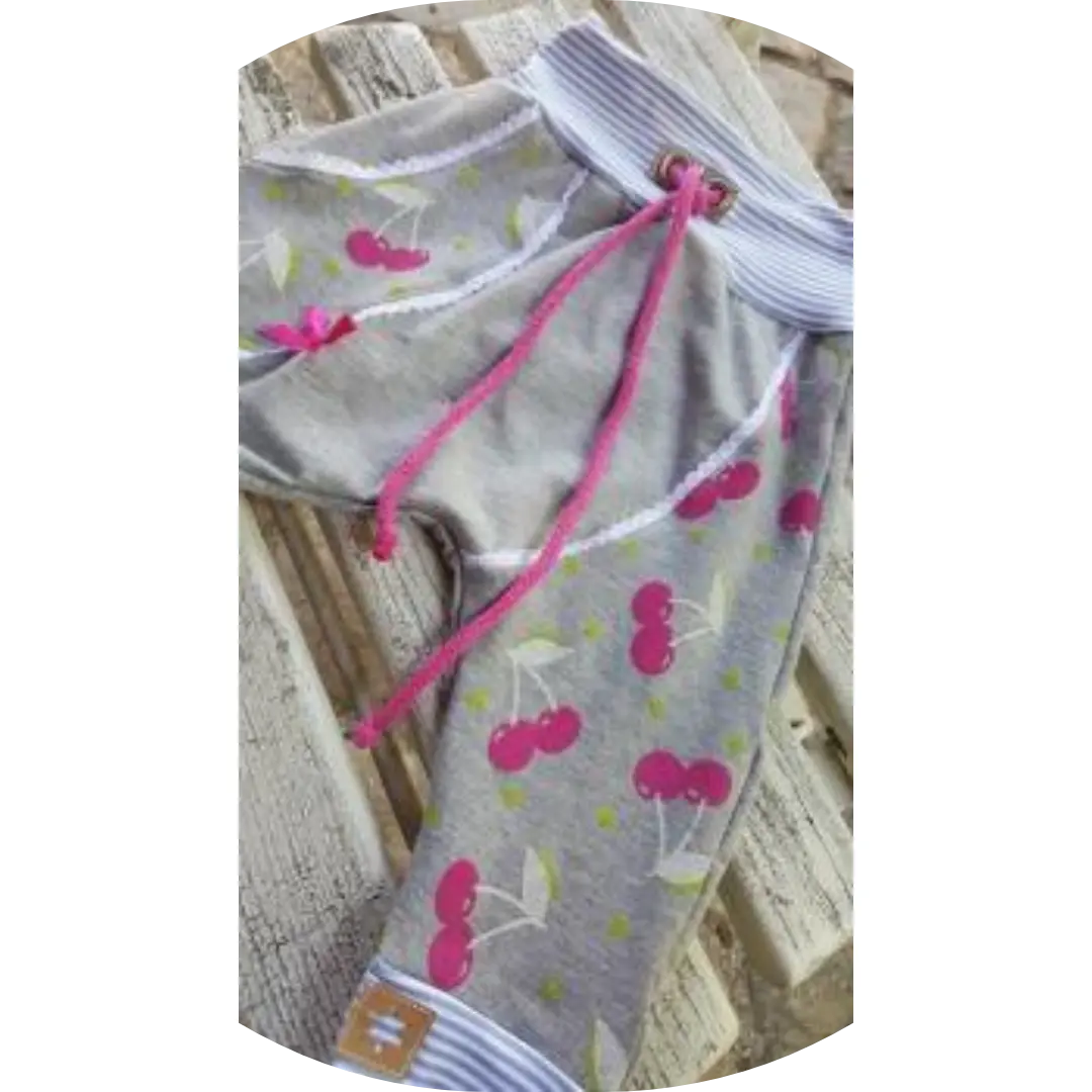 Kirsche Glitzer Grau Pumphose 1