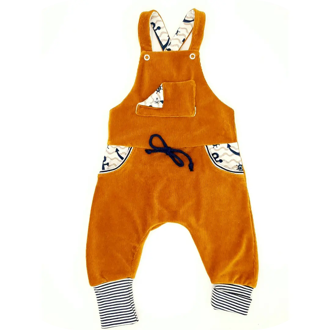 Cordjersey Senf Latzhose 1