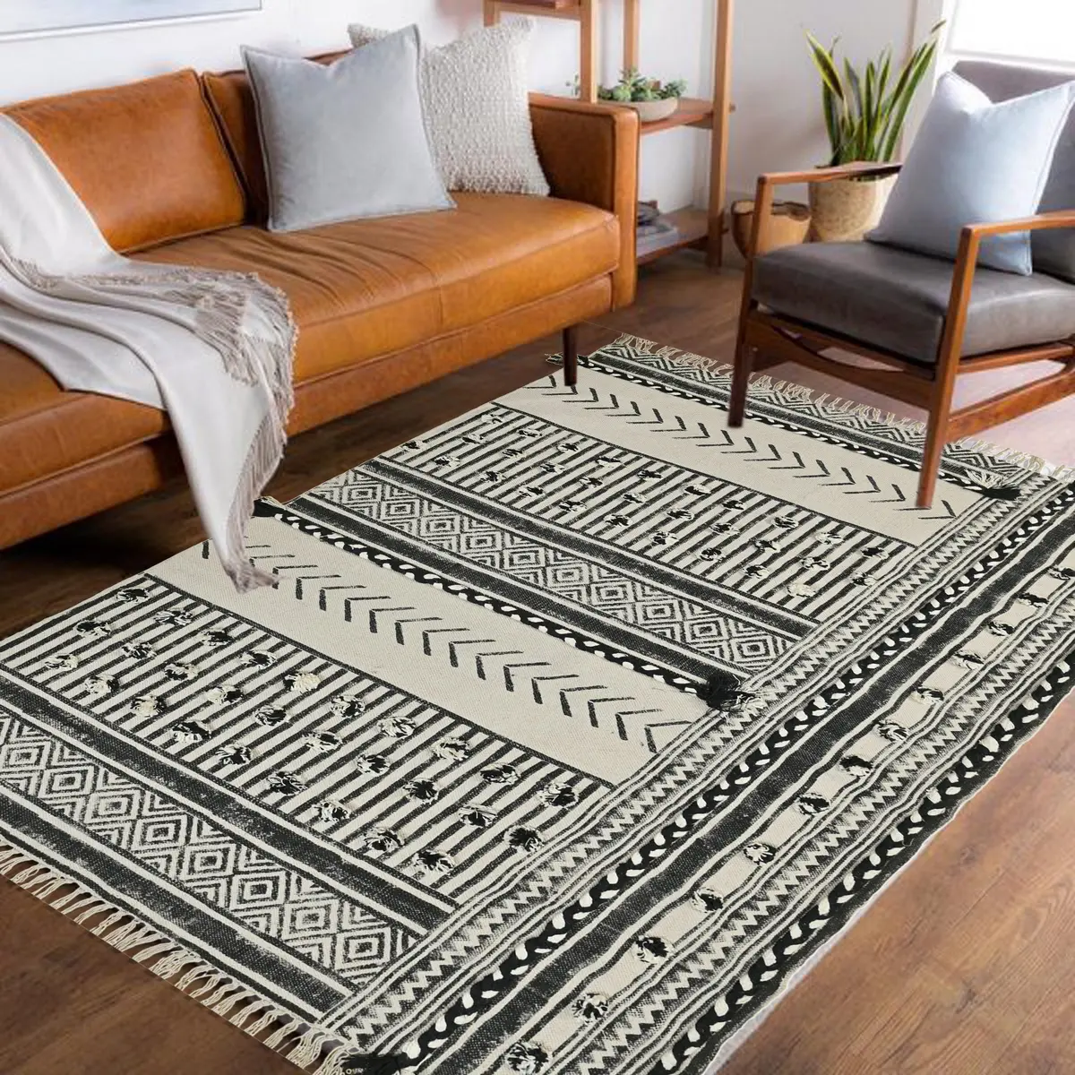Iris - Block Printed Rug 8
