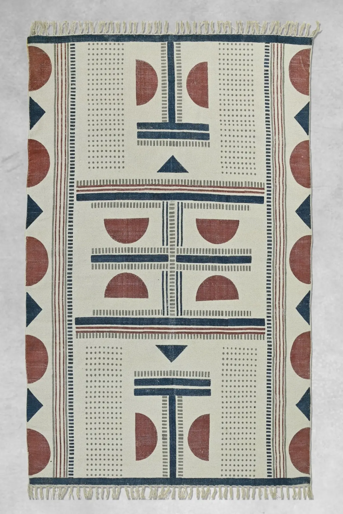 Karnika - Block Printed Cotton Rug 1