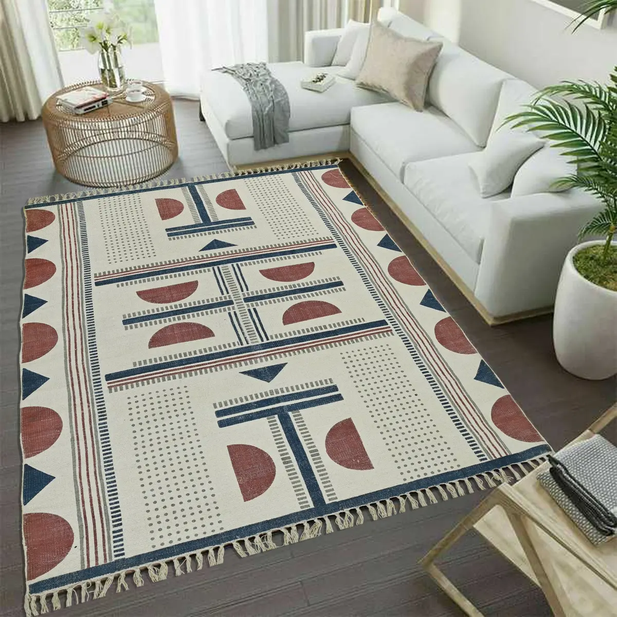 Karnika - Block Printed Cotton Rug 2