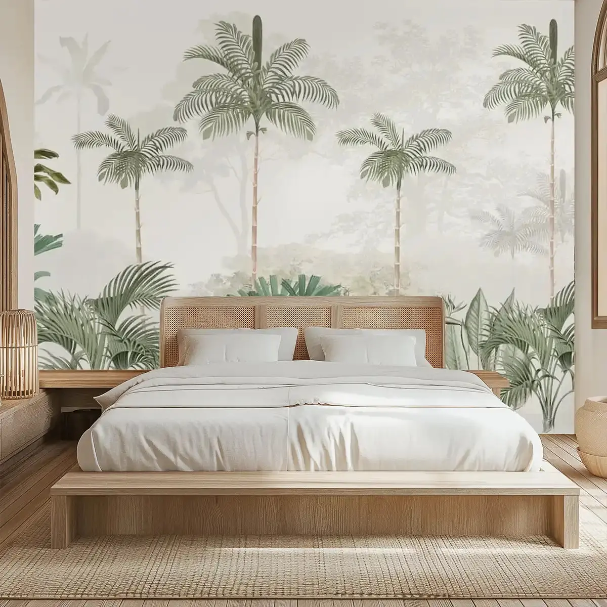 Kovalam Paradise, Palms Wallpaper For Rooms, Green, Customised 1