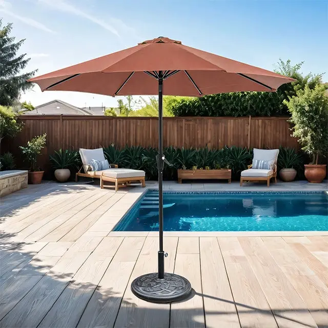 Tano 9' Outdoor Umbrella + 21" Round Base 1
