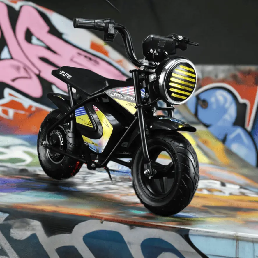 Littletrax 350W Kids Electric Bike – Ages 3 To 12+ Ride On Mini Monkey Bike - 3 Speed, Bluetooth Music, Horn, Lights, 36V 1