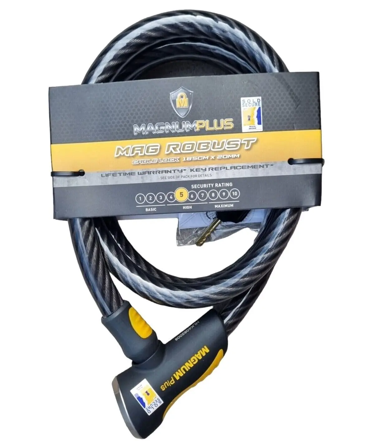 Magnum Plus Mag Robust Cable Lock 185Cm X 20Mm 1