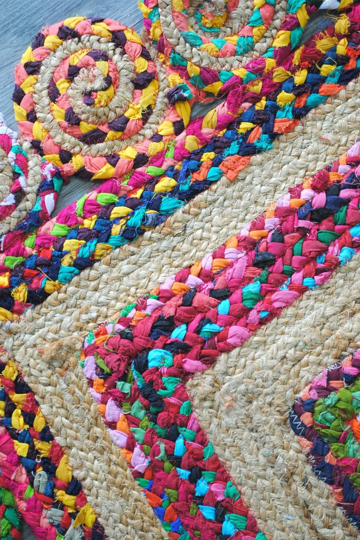 Maze - Braided With Multi Recyled Chindi Rug 5
