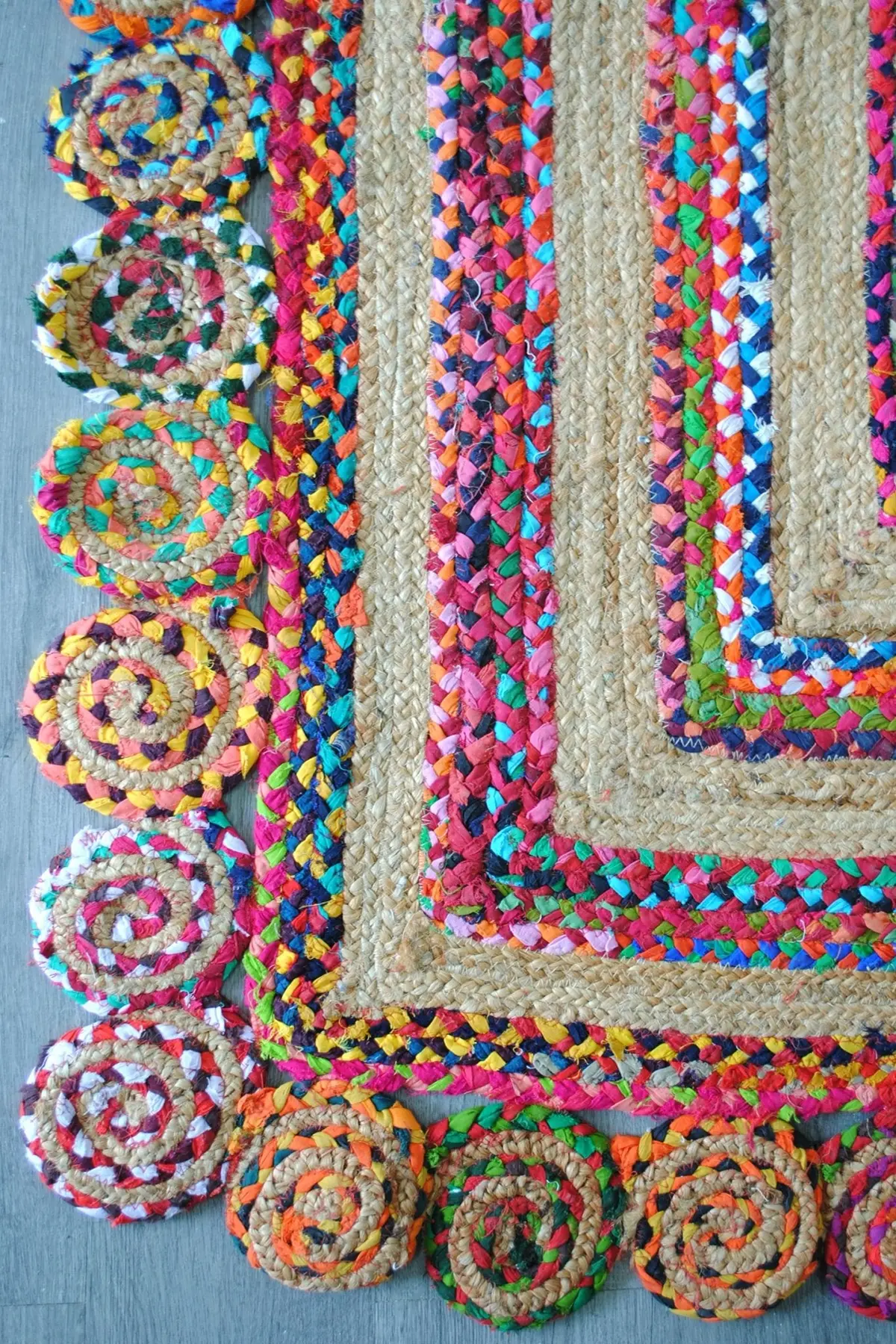 Maze - Braided With Multi Recyled Chindi Rug 3