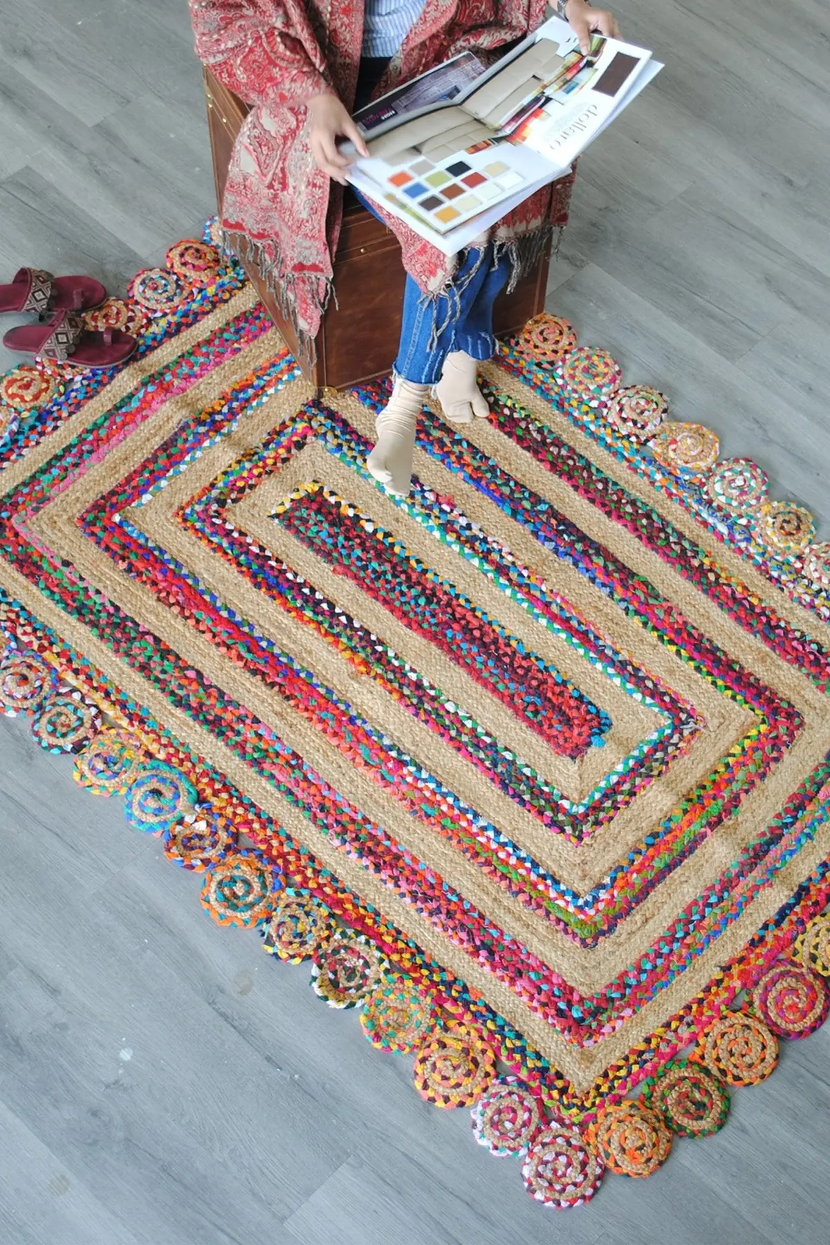 Maze - Braided With Multi Recyled Chindi Rug 1